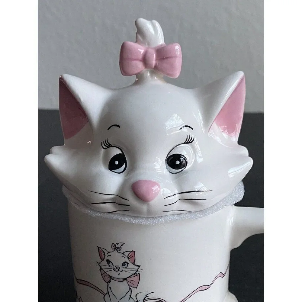 Disney The Aristocats Marie Cat Kitten Mug With Topper Figural Collectible NEW‎